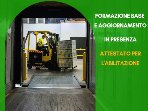 CORSO ABILITAZIONE / AGGIORNAMENTO CARRELLI INDUSTRIALI SEMOVENTI CON CONDUCENTE A BORDO